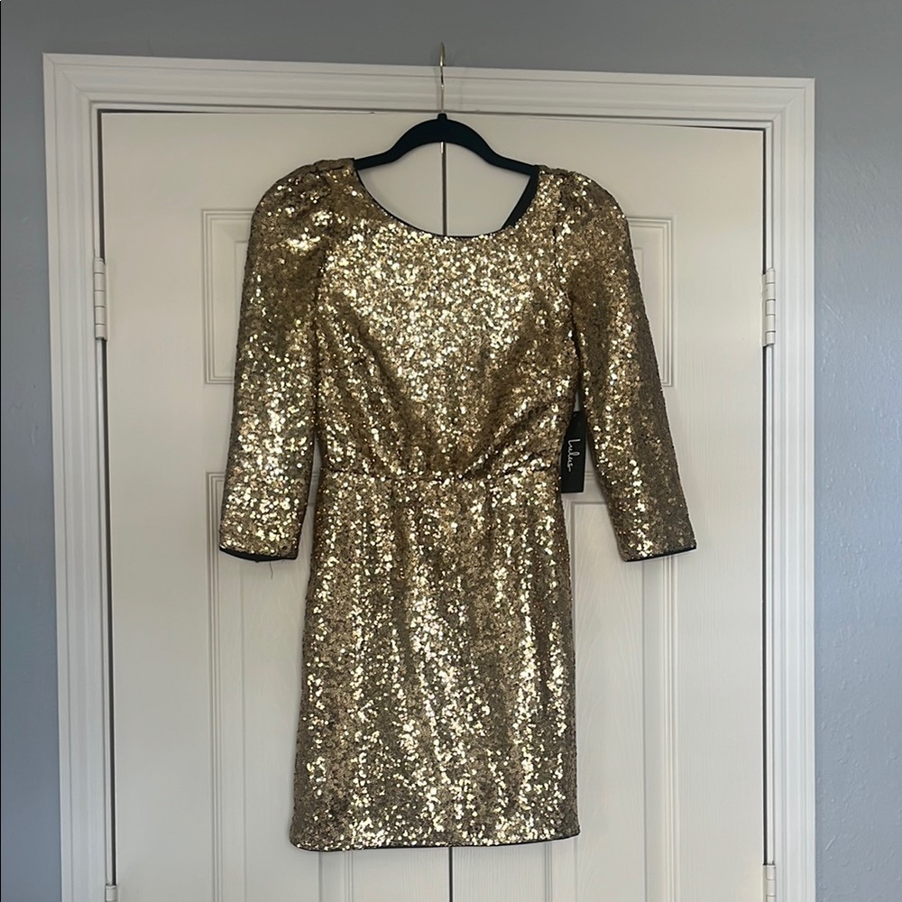 Lulus Gold Sequin Dress - Picture 2 of 4
